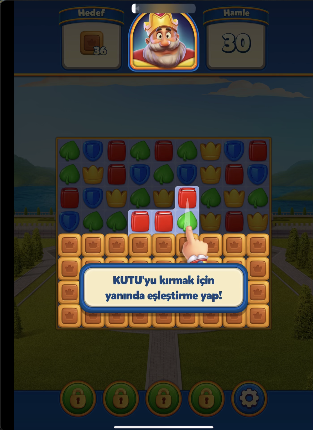 Level 1 board, tam dolu dikdörtgen