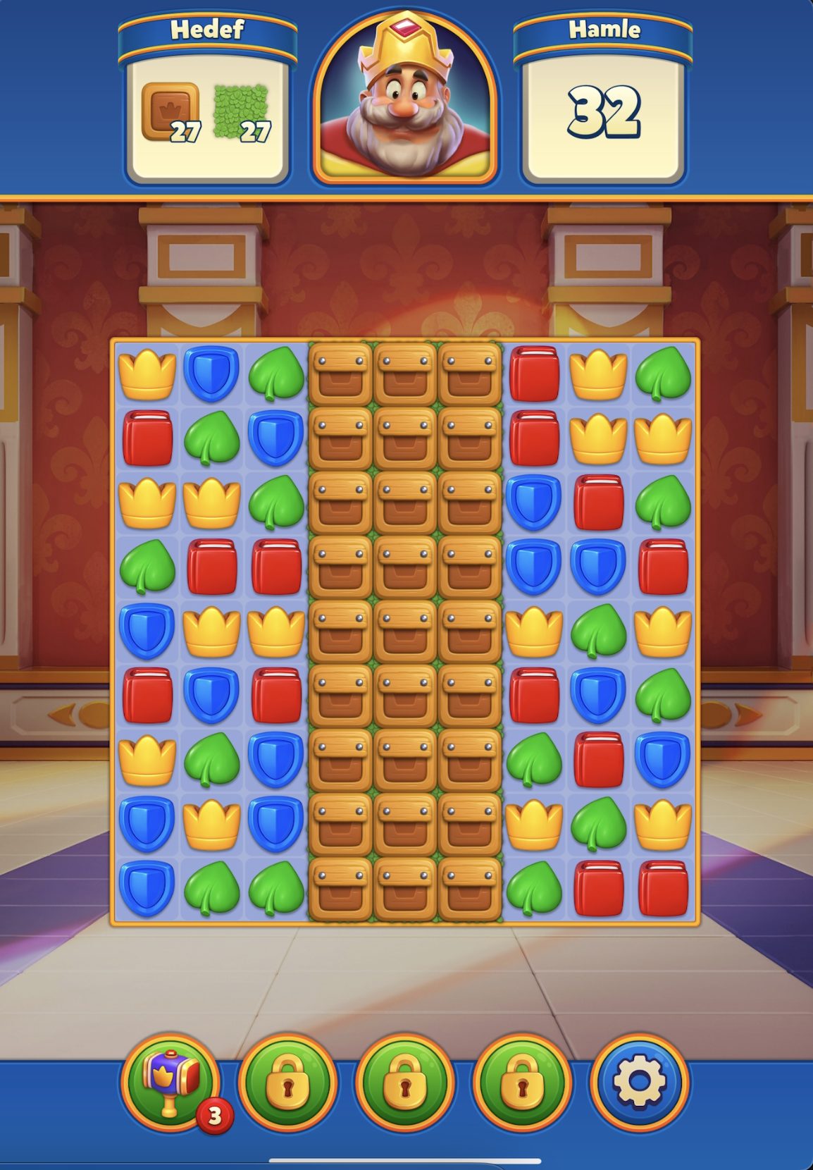 Level 10 board, dikey sütun