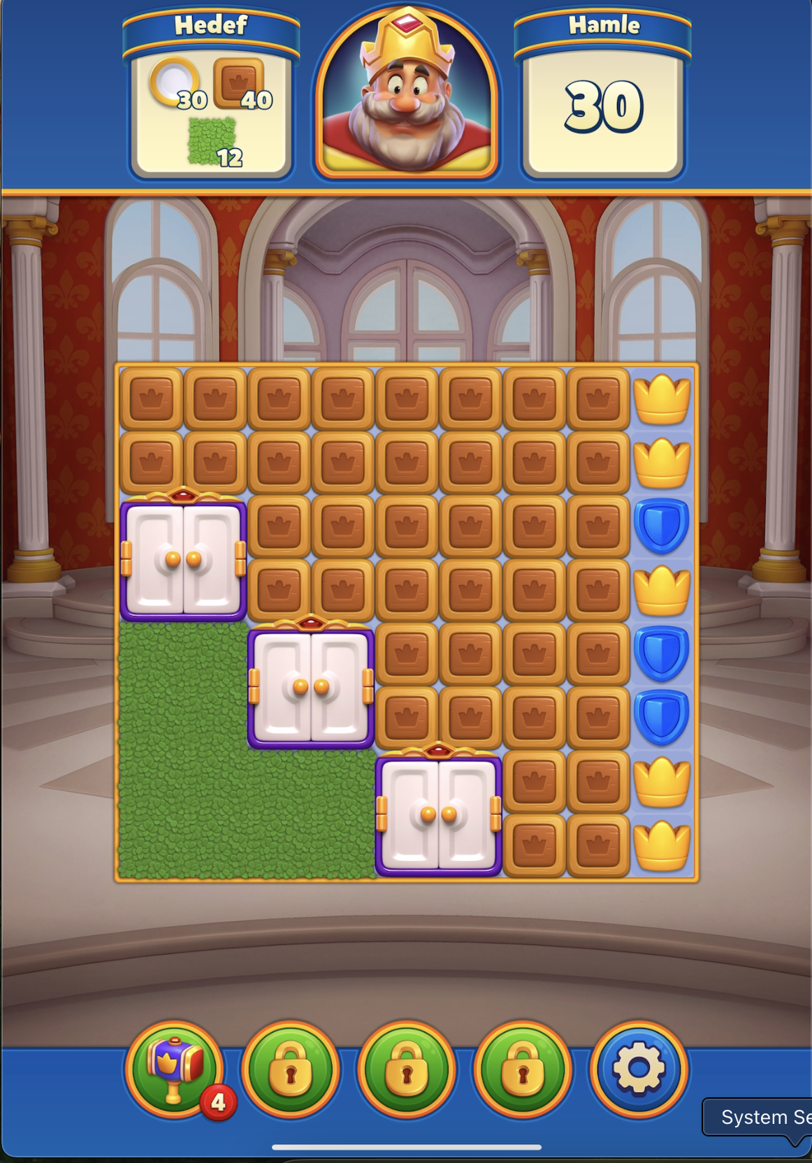 Level 13 board, kenarda dar şerit