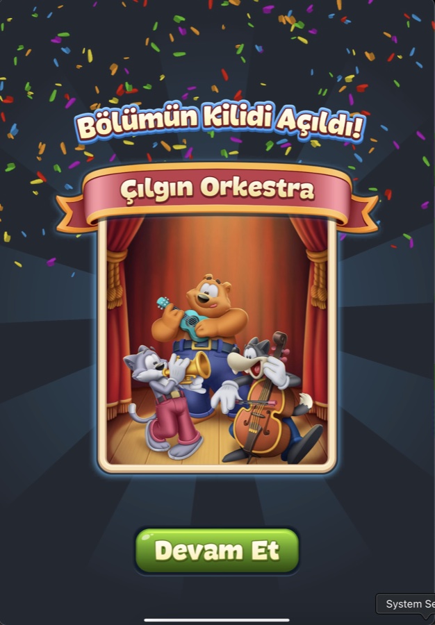 Çılgın Orkestra bölüm açılış ekranı